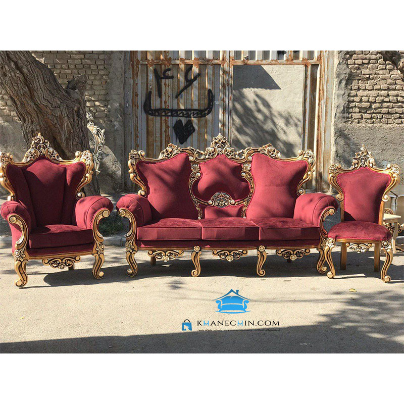 سرویس مبل کلاسیک مدل تاج عروس قابدار سرویس مبل کلاسیک مدل تاج عروس قابدار