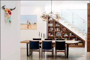 ایده ساخت کتابخانه زیر پله ها