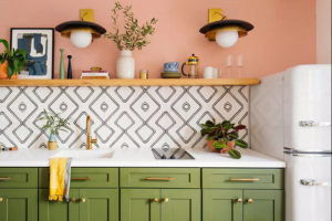 کاشی بین کابینتی با گرافیک مدرن