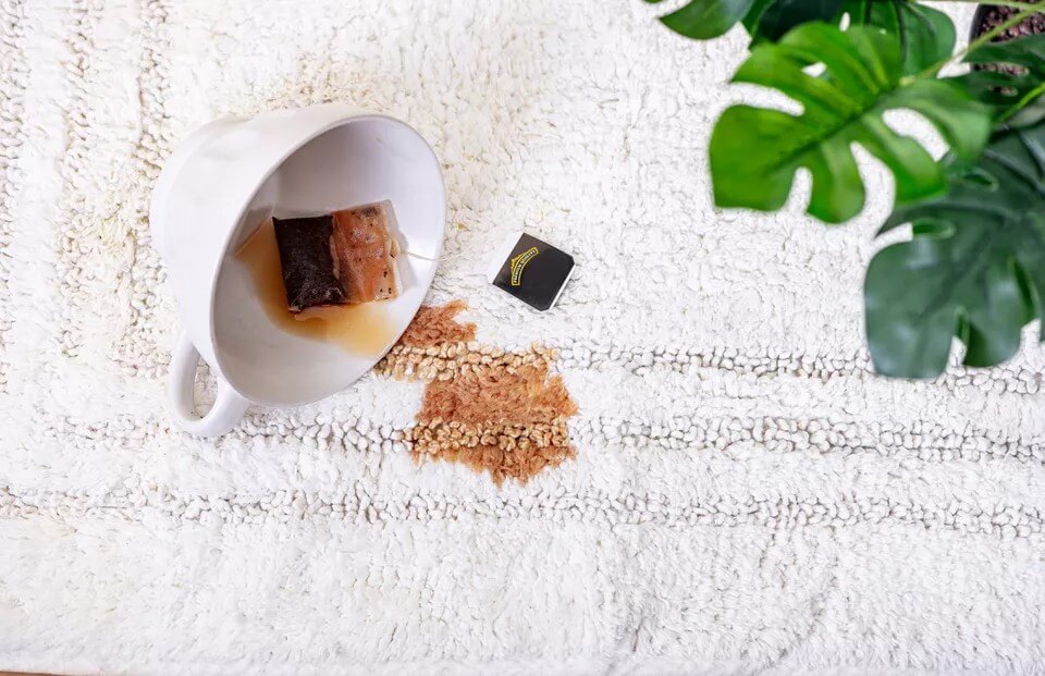 پاک کردن لکه چای