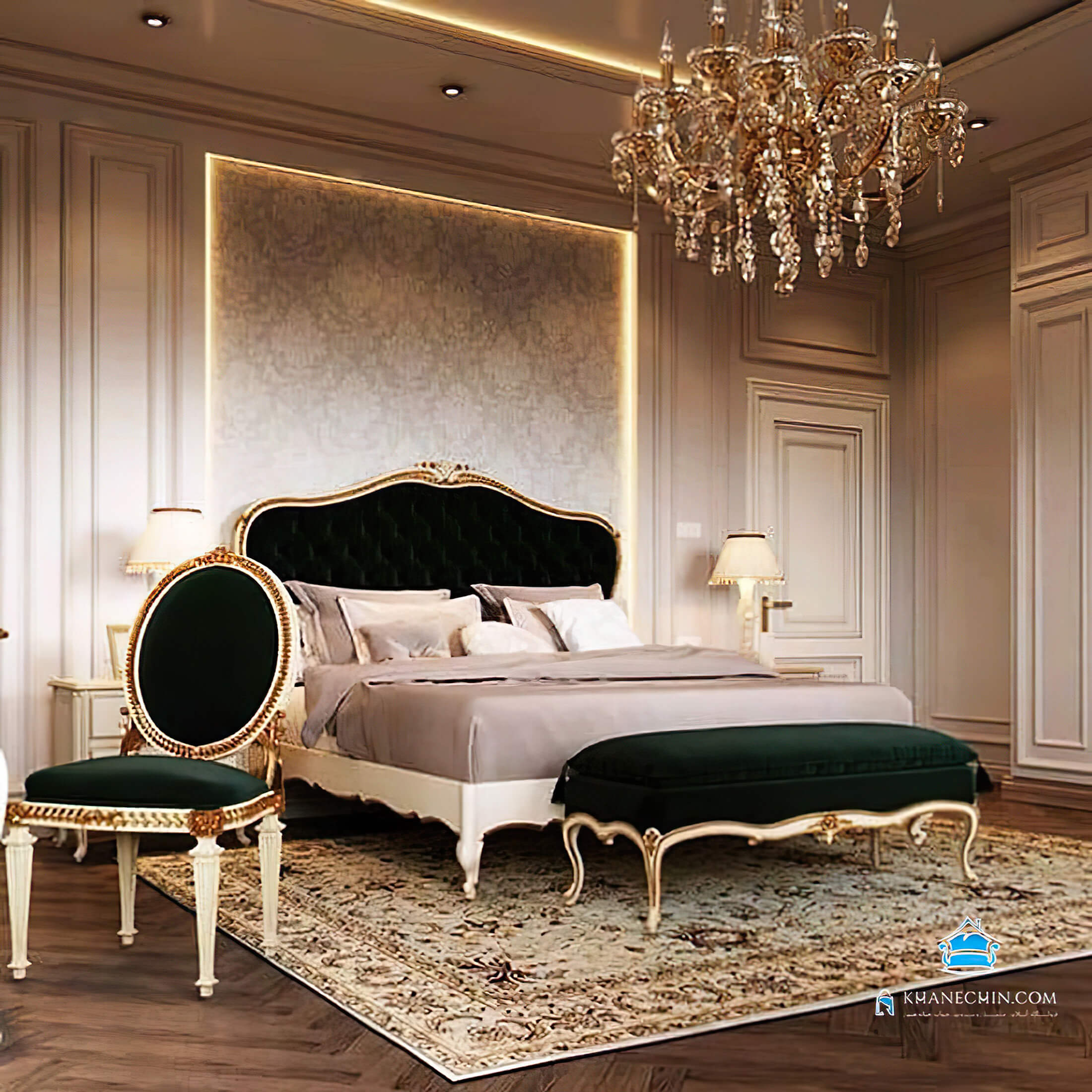 سرویس خواب چوبی کویین e.y.d40 سرویس خواب چوبی کویین e.y.d40